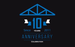 A logo showing 10+ Anniversary