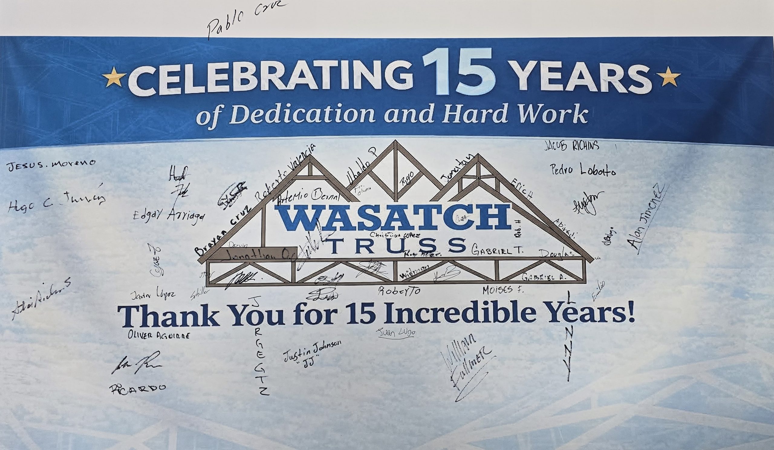 Wasatch Truss Celebrating 15 Years